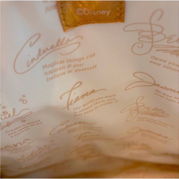 Bath and Body Works Disney Princess Gold tone Tote Bag Limited Edition NEW - Picture 2 of 4